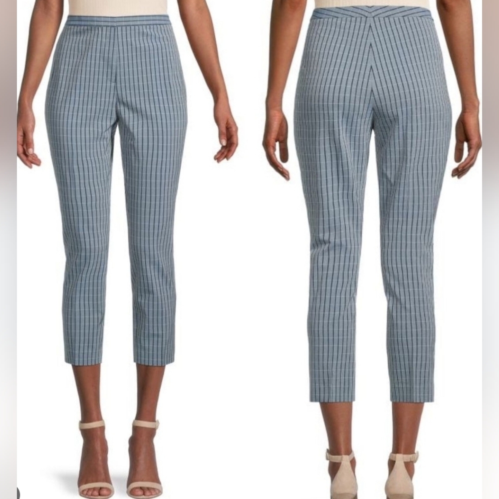 Theory Blue Striped Cropped Pants